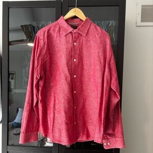 Banana Republic Red Men's Dress Shirt, XL